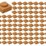 LEGO Yedek Parçalar: Plate: 100 Adet 1x1 Plate Parts Plaka Parçası Medium Nougat - Nuga 3024