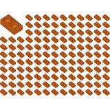 LEGO Yedek Parçalar: Plate 1X2: 100 Adet 1x2 Plate Parts Plaka Parçası Koyu Turuncu - Dark Orange 3023
