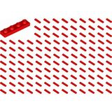 LEGO Yedek Parçalar: Plate 1x4: 100 Adet 1x4 Plate Parts Plaka Parçası Kırmızı - Red Plate 3710