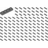 LEGO Yedek Parçalar: Plate 1x4: 100 Adet 1x4 Plate Parts Plaka Parçası Koyu Gri - Dark Bluish Gray Plate 3710