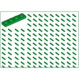 LEGO Yedek Parçalar: Plate 1x4: 100 Adet 1x4 Plate Parts Plaka Parçası Yeşil - Green Plate 3710