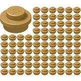 LEGO Yedek Parçalar: Plate Round: 100 Adet 1x1 Plate Round Parts Altın Sarısı - Pearl Gold 4073