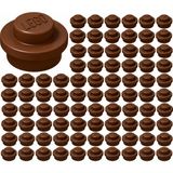 LEGO Yedek Parçalar: Plate Round: 100 Adet 1x1 Plate Round Parts Kahverengi - Reddish Brown 4073