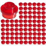 LEGO Yedek Parçalar: Plate Round: 100 Adet 1x1 Plate Round Parts Şeffaf Kırmızı - Trans Red 4073