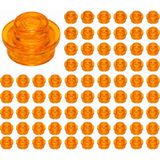 LEGO Yedek Parçalar: Plate Round: 100 Adet 1x1 Plate Round Parts Şeffaf Turuncu - Translight Orange 4073