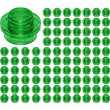 LEGO Yedek Parçalar: Plate Round: 100 Adet 1x1 Plate Round Parts Şeffaf Yeşil - Translight Green 4073