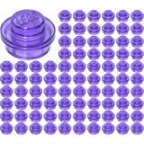 LEGO Yedek Parçalar: Plate Round 1X1: 100 Adet 1x1 Plate Round Parts Şeffaf Mor - Trans Purple 4073