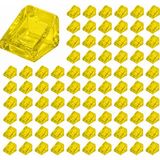 LEGO Yedek Parçalar: Slope: 100 Adet 1X1X2/3 Şeffaf Sarı - Trans Yellow 54200
