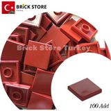 LEGO Yedek PARÇALAR,100 Adet 2x2 Tile Düz Fayans Parçası, Bordo (Dark Red ), 3068
