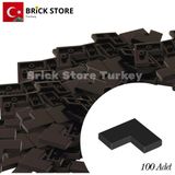 LEGO Yedek PARÇALAR,100 Adet 2x2 Tile Köşeli Fayans Parçası, Siyah Renk (BLACK),14719