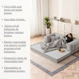 Legom 2 Kişilik Yorganlı Aktivite Koltuk & Açılabilir Yatak & Çok Amaçlı Modern Sünger Koltuk - Gri