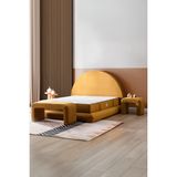 Legom Yatak Baza Başlık Set Yıkanabilir Ortopedik Torba Yaylı 10 Yıl Garantili - Hardal - 100 x 200 cm