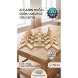 LEGORA WOOD DESİNG 15 cm Ahşap Mobilya Ayağı 12'li Set Köşe ve Destek Ayağı Gürgen Ham Robot Süpürge Uyumlu