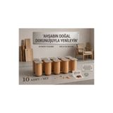 LEGORA WOOD DESİNG 15 cm Bohem Ahşap Mobilya Ayağı 10'lu Set Gürgen Koltuk Baza Ham Robot Süpürge Uyumlu