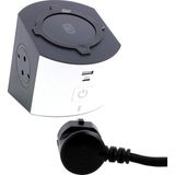 Legrand 694506 Kablosuz Şarj ve USB A ve C Tipi Şarj Cihazlarıyla Donatılmış, Yatak Başı Köşe Şarj Istasyonu Için Çoklu Prizli Uzatma Soketleri.