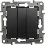 Legrand 768603 Raventi Siyah Üçlü Anahtar