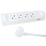 Legrand, Perfect-Fit 694501 694501 köşe priz, çoklu priz, 45° açılı, duvar ve masa montajı, 1 metre kablo uzunluğu, ultra beyaz