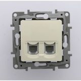 Legrand Salbei Serisi Bej 2 Çıkışlı RJ11 Telefon Prizi Çerçevesiz