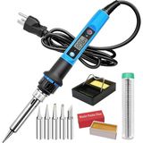 Lehim Demiri Kiti 80 W 110 V 10 Saniyede Hızlı Isınma, LCD Dijital Ayarlanabilir Sıcaklık Lehim Tabancası Termostatik Lehim Kiti Elektronik Için - Çok Renkli