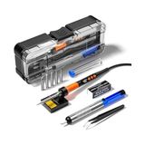 Lehim Kiti, 90 W LCD Dijital Lehim Tabancası, 12'si 1 Arada Havya Kiti Alet, Sıcaklık 180 – 480 °c Arasında Ayarlanabilir, 5 Lehim Uçlu