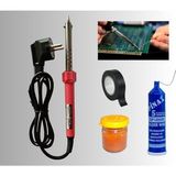 Lehim Makinesı Seti 60W Havya Kalemi Tel Lehim Pastası Elektrik Bandı