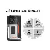 Leidory Auhma A7755 12.000mAh 4'ü 1 Arada Powerbank Hava Kompresörü LCD Ekran 150PSI Akü Takviye Cihazı