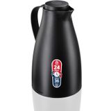 Leifheit Harmonic 1 l termos sürahi,%100 sızdırmaz, 24 saate kadar sıcak kahve için termos, tek elle açılır ve kapatılır, kahve demliği, BPA içermez, modern çaydanlık, siyah