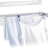 Leifheit Protect Duvar Monte Kurutucu 1000x50 cm | Balkon ve banyo için katlanabilir dış perde, 8 çubuk toz boyalı yağmur ve kire karşı korur