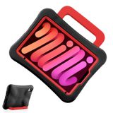 LeiJue 2021 Çocuklar için iPad Mini 6 Kılıf, Hafif Ağır Hizmet/Darbeye/Düşmeye Dayanıklı/Saplı/Kickstand ile, iPad Mini 6. Nesil 8.3 inç için Çocuk Dostu Koruyucu Kılıf (Siyah kırmızı)