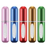 Leikedun 5 Adet 5 ml Parfüm Püskürtücü, Doldurulabilir Parfüm Cep Püskürtücü, Mini Taşınabilir Püskürtme Şişesi, Boş Sprey Şişesi, Pencereli Atomizer, Yolculuk için (5 Adet 5 ml)
