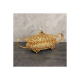Leila Aynalı Gold Oval Gondol Şekerlik & Kurabiyelik & Çikolatalık & Lokumluk
