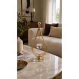 Leila Gold Kristal Cam Küreli Dekoratif Metal Biblo Damla Model