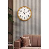 Leila Home Modern Duvar Saati Altın Çerçeve Sessiz Akar 31 cm