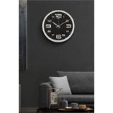 Leila Home Modern Duvar Saati Gümüş Çerçeve Sessiz Akar 31 cm