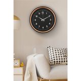 Leila Home Modern Sessiz Mekanizmalı Şık Tasarım Camlı 36cm Duvar Saati Siyah
