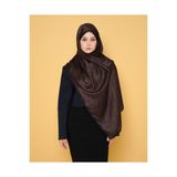 LEİLA SCARF İthal Vual İpek F Desen şal Kahve siyah