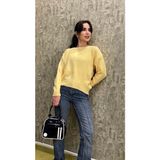 Leilaa Asimetrik Yumoş Basic Kazak - Sarı - Standart