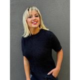 Leilaa Bisiklet Yaka Kısa Kol Yumoş Kazak - Siyah - Standart