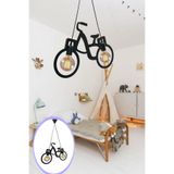 Leiste Ahşap Wooden Siyah Bisiklet Sarkıt Avize Ahşap Lüks Rustik Modern Dekoratif Lamba Çocuk Odası Avize