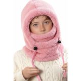 Leiste Kids-Wig Çocuk Kapşonlu Peluş Bere Atkı Polar Welsoft Boyunluk Şalı Rüzgar Geçirmez Şapka