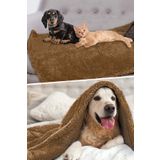 Leiste Welsoft Peluş Kedi Köpek Battaniyesi Yıkanabilir Evcil Hayvan Yatağı Örtüsü 80x90