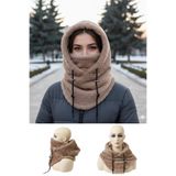 Leiste Wig Kapşonlu Peluş Peluş Kadın Bere Atkı Kadın t Polar Boyunluk Şalı Rüzgar Geçirmez Şapka