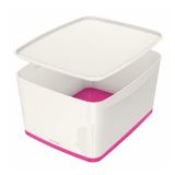 Leitz Mybox 5216 Pembe-Beyaz Kapaklı Geniş Saklama Kutusu
