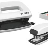 Leitz Nexxt mini delgeç ve zımba seti, 10 sayfaya kadar, P2 No. 10 zımba teli, inci beyazı, WOW, 55612001