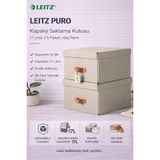 Leitz Puro Kapaklı Saklama Kutusu 17 Litre 2'li Paket Bej Renk