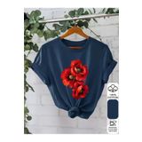 LEIVOR Gelincik çiçeği Baskılı Kadın T-shirt
