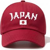 L'eivor Japan Baskılı Siyah Çıt Çıtlı Şapka - Standart - Kırmızı