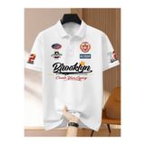 l'eivor Polo Yaka Regular Fit Brooklyn Baskılı Erkek T-shirt