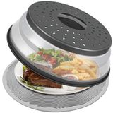 LekDrok Mat 10 İnç Mikrodalga Gıda Kapağı, Kase Tutucu Olarak Mat, Sıçrama Koruması için Kapak, Tabak Tabağı için Katlanabilir Kapak, Yemek Hazırlama için Çok Amaçlı Silikon Mat ve Mutfak Kevgir