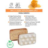 Leke Azaltma Etkili Ballı Eşek Sütlü Kabak Lifli Sabun -120 gr - Sarı-Beyaz
